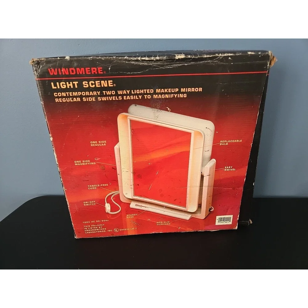 Vintage Windmere Mirror Light Scene Makeup Cosmetic Vanity Mirror Lighted Retro